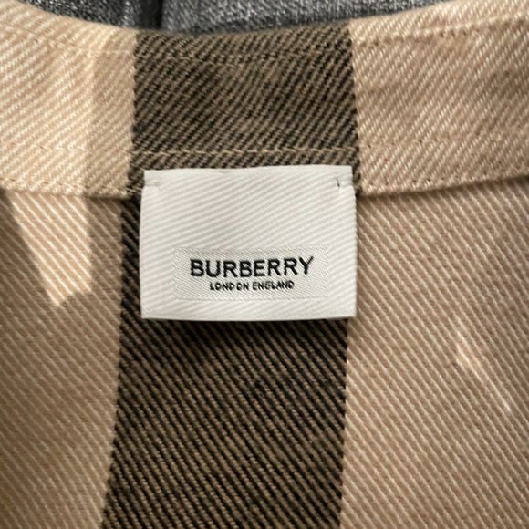 SOLD - Burberry Exaggerated Check Wool Cotton Overshirt - Picture 5 of 8
